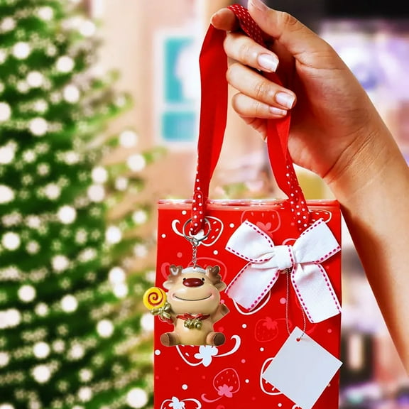 BGZLEU Small Christmas Gift Bags with Tissue Paper, Non-Woven Christmas Treat Bags Reusable Tote Bags with Handles for Kids Candy Goodie Bags Christmas Bags Xmas Party Favors