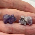 thumbnail image 2 of Purple Piggies 2 Hand Carved Amethyst Pig Animal Beads | 22x13x11mm | Purple | 2 Beads, 2 of 12