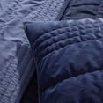 thumbnail image 5 of Mainstays Solid Navy Zig Zag Stripe Reversible Crystal Mink Pillow Shams, Standard (2 Count), 5 of 6