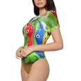 thumbnail image 2 of Lsque Pikmin Women's Crew Neck Short Sleeve Bodysuit Basic T Shirts Tops Onesie Adult Cute Pajama-X-Large, 2 of 8