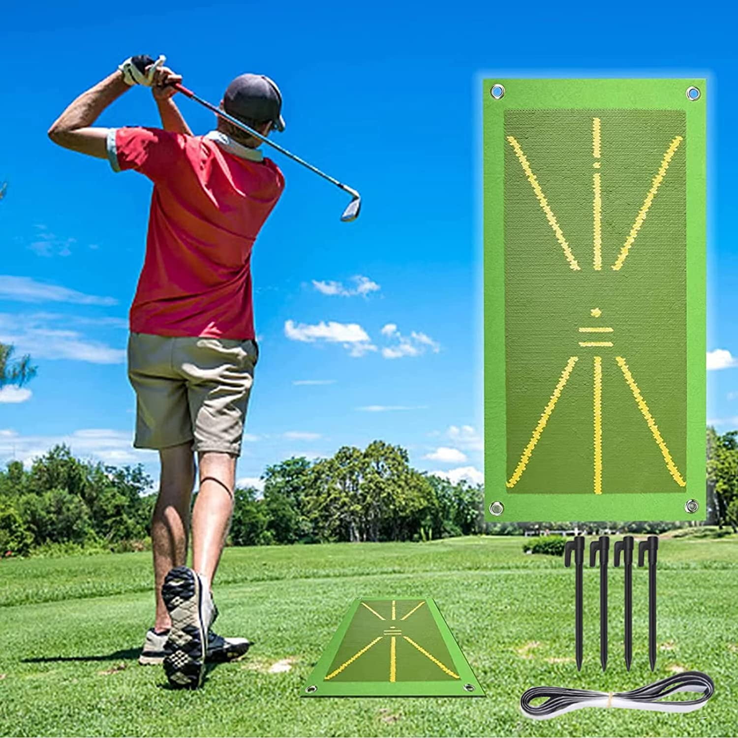 Golf Training Mat for Swing Detection Batting Premium Golf Impact Mat