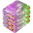 thumbnail image 3 of Mardi Gras Rainbow Washcloth 12x12in Set, 4 Pack Absorbent Cotton Towel Square Kitchen Dishes Towels, Soft Cleaning Face Hand Towel Fast Drying, 3 of 7