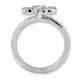 thumbnail image 2 of 925 Sterling Silver Bow Diamond Stackable Ring Fancy, 2 of 8