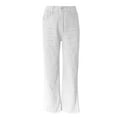 thumbnail image 5 of Luwomo Casual Jeans for Womens High Waist Wide Leg Comfortable Stretch Everyday Wear Flowy Long Trousers Solid Color Design Relaxed Fit Denim Pants White,S, 5 of 5