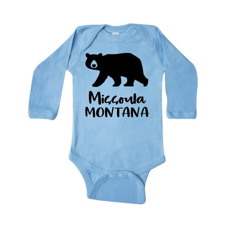 

Inktastic Missoula Montana Black Bear Silhouette Gift Baby Boy or Baby Girl Long Sleeve Bodysuit