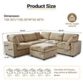thumbnail image 4 of Magic Home 100.5" Modular Sectional Sofa, Modern Chenille U Shaped Cloud Couches Khaki Couch for Living Room, Apartment, Office, 6-Seat, Khaki, 4 of 12