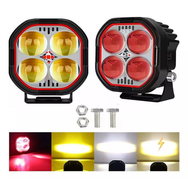 Faros De Lupa Luz Led Spot Estroboscopia Ojo Diabólico Moto