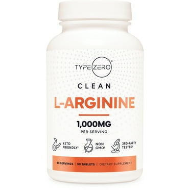 Type Zero L-Arginine 90 Tablets 1,000 mg per serving - Non-GMO