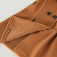 thumbnail image 6 of qolati Girls Dress Coat Kids Wool Blends Lapel Ruffle Hem Double Breasted Long Trench Coat Long Sleeve Fall Winter Outerwear Peacoat, 6 of 6