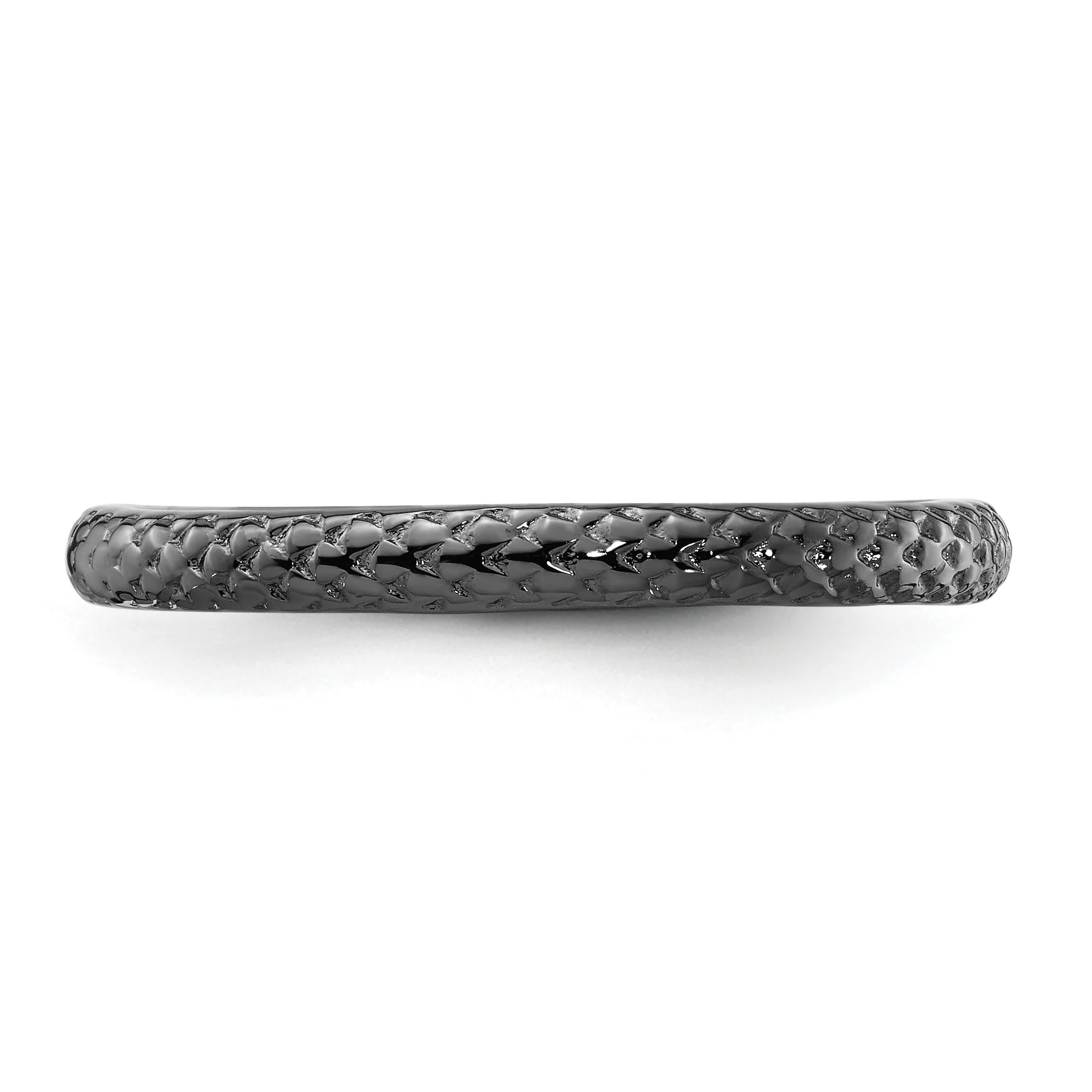 Sterling Silver Black-Plated Cable Ring