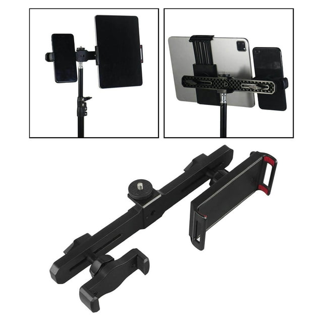 pitrice Support de Téléphone Tablette Double Clip Ajustable pour Diffusion en Direct Clip de Téléphone Tablette