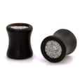 thumbnail image 4 of Tioneer Organic Black Wood Silver Glitter Ear Expander Plugs Body Jewelry, 4 of 4