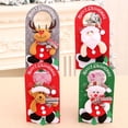 thumbnail image 3 of Door Sign Christmas Snowman Pattern Door Sign with Hanging Hole Flannel Porch Party Sign Plate for Gifts, 3 of 6
