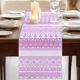 thumbnail image 3 of Table Runners 70 Inches Long Dress Scarves, Purple Pink Boho Farmhouse Coffee/Dining/Kitchen Table Decor, Holiday Table Runner, Vintage Ethnic Tribe Abstract Art 13x70 Inch, 3 of 9