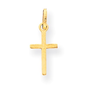 - 14k Yellow Gold Small Cross Religious Pendant Charm Necklace Latin Gifts For Women For Her