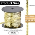 thumbnail image 2 of 2 Rolls 200 Yards Gold Sequin Trim Sequins Beaded Strip Trimmig Ribbon Flat Spangle Metallic Glitter Paillette String Bulk Roll for Sewing Making Clothes Dresses Costume Craft Diy Home Decor, 2 of 7