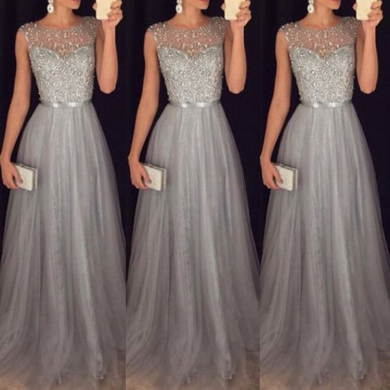 Meihuida Women Formal Wedding Bridesmaid Evening Party Ball Prom Gown