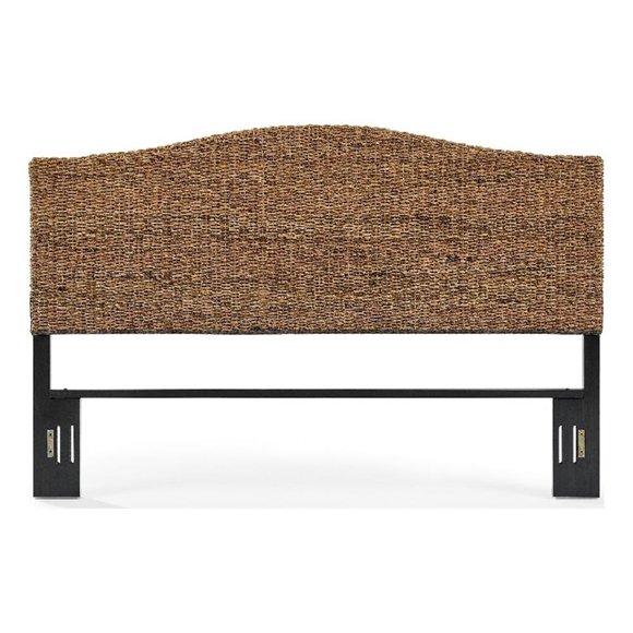 Crosley Furniture Serena King Coastal Banana Leaf/Wood Headboard in Natural
