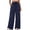 Navy, variant on Women's Lightweight Crinkle Wide Leg Pants, Drawstring Waist with Relaxed Fit, S-XXXL