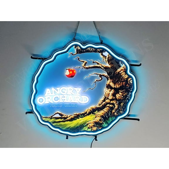 Queen Sense 24"x22" Angry Orchard Hard Cider LED Sign Light Neon Signs With Dimmer Party Home Wall Decor Lights W124AOVVD-XLED