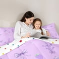 thumbnail image 4 of Erosebridal Girls Purple Strawberry Bow Queen Comforter Set 3pcs,Kids Teens Kawaii Fruit Flowers Bedding Comforter Set,Microfiber Bedroom Decor, 4 of 6