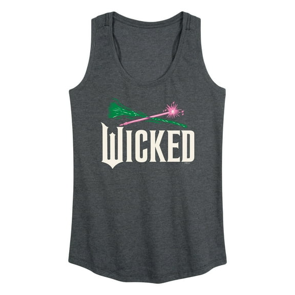 Wicked: Part 2 -  Wand And Broomstick Logo - Women's Racerback Sleeveless Graphic Tank Top