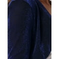 thumbnail image 5 of INSPIRE CHIC Women's Evening Open Front Long Sleeves Elegant Sheer Glitter Shrug M Dark Blue, 5 of 6