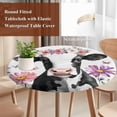 thumbnail image 5 of Farmhouse Cattle with Flowers Round Fitted Table Cover Butterfly Wildflowers Animal Waterproof Table Cloth with Elastic Edge Wipeable Tablecloth for Picnic Camping Party Fits 45"-54" Diameter, 5 of 8