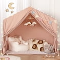 thumbnail image 1 of Carpa de juegos para niños SISTICKER para interiores con tapete y luces en forma de estrella, tamaño grande, 1 of 7