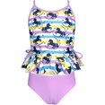 thumbnail image 1 of Traje de baño con Volantes para niña Conjunto de Trajes de baño de Dos Piezas con Lazo Hawaiano para 3-7 años Rosado Morado 4 Años Rosado Morado 4 Años Xishao ropa, 1 of 2