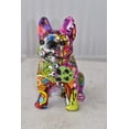 thumbnail image 6 of Nifao French Bulldog Painted Purple Graffiti Resin Statue – Home Decor Sculpture, 8"L x 5"W x 10"H, 6 of 13