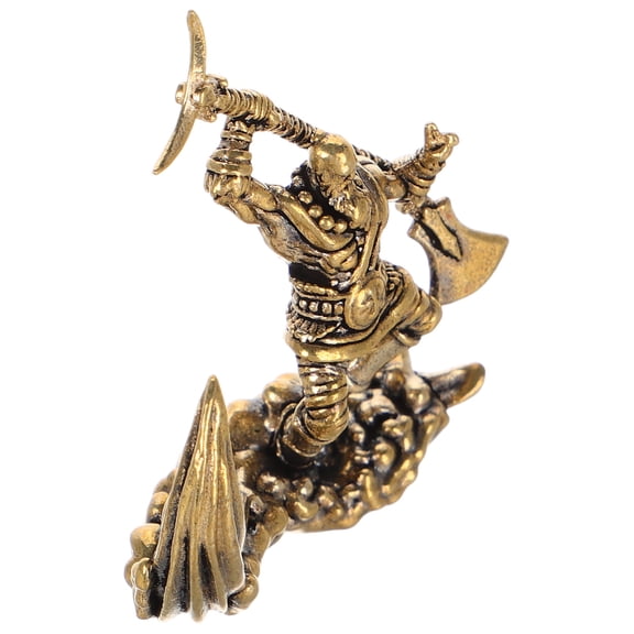 NICEXMAS Oriental Ornaments Drifting Monk Figurine Brass Good Fortune Symbol Multi Tabletop Ornament 1Pcs