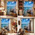 thumbnail image 6 of Coastal Nautical Shower Curtain, Waterproof Shower Curtains for Bathroom, Summer Ocean Beach Seagulls Waves Washable Fabric Bathtub Curtain Set Bath Decor with 12 Hooks Long 72"x84", 6 of 8
