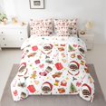 thumbnail image 2 of Homewish Kawaii Santa Claus 7pcs Bedding Comforter Set for Boys Girls,Merry Christmas Queen Bedding Sets Super Cozy,Xmas Gingerbread Man Queen Sheet Sets,Breathable Home Decor,Reversible, 2 of 8