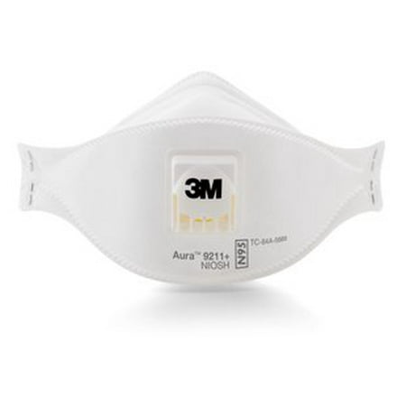 - 3M Aura 3M9211PLUS Disposable N95 Respirators w/ Cool Flow Valve, 10/DP