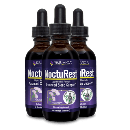 NoctuRest - Fast, Advanced Sleep Supplement | All-Natural Liquid Formula for 2X Absorption | Melatonin, Magnesium, Chamomile & More | 3-pack