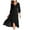Black, variant on TIANZEN Women Chiffon Spring V Neck Long Sleeves Pleated A Line Midi Length Wedding Guest Dress Romper Dress with Pockets And Shorts Straight Dresses for Women Girls Knee Length Dresses