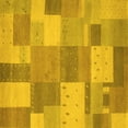 thumbnail image 1 of Ahgly Company Machine Washable Indoor Square Patchwork Yellow Transitional Area Rugs, 3' Square, 1 of 4