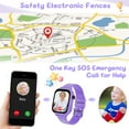 thumbnail image 4 of Eurhowing GPS SmartWatch, 4G Kids Phone Watch with SIM Card, Real-Time Location, SOS, 2 Way Video Call, Voice Chat, HD Touch Screen Camera, Gifts for Boys Girls Age 3-12 (Purple), 4 of 9