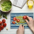 thumbnail image 4 of Saying Cutting Board, Marine Themed Inspirational Phrase for Life Navy Vintage Style and Artisan Design, Decorative Tempered Glass Cutting and Serving Board, Small Size, Yellow Blue, by Ambesonne, 4 of 5