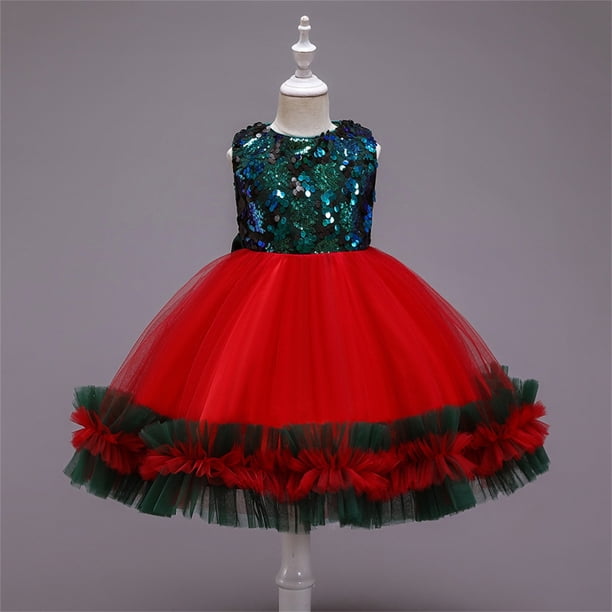 Toddler Girl Dress Spring Summer Sleevel Tulle Sequins Glitter Dress  Performance Formal Clothes Cute Bow Dresses Christmas Party Princess Dress  Kids Sundress,Size 7 Years-8 Years - Walmart Business Supplies