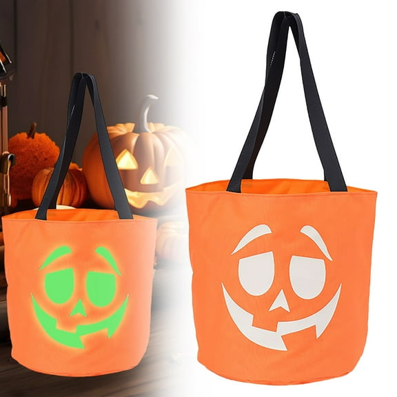 Food Storage Containers,Glowing Halloween Basket Pumpkin Bucket Multi Purpose Trick Or Candy Bag Halloween Decoration. As A Halloween Communication Center And Event Decoration Work.