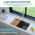thumbnail image 4 of Strictly Sinks 32 Inch Undermount Workstation Black Kitchen Sink– 16 Gauge Double Bowl Kitchen Sink with Bottom Grid, Wooden Cutting Board, Colander, 1 Disposal Adapter & 1 Strainer Drain, 4 of 7
