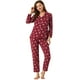 thumbnail image 1 of Conjuntos de pijama para mujer Ropa de dormir de manga larga Traje de noche suave para mujer Conjuntos de salón Pj rojo M, 1 of 6