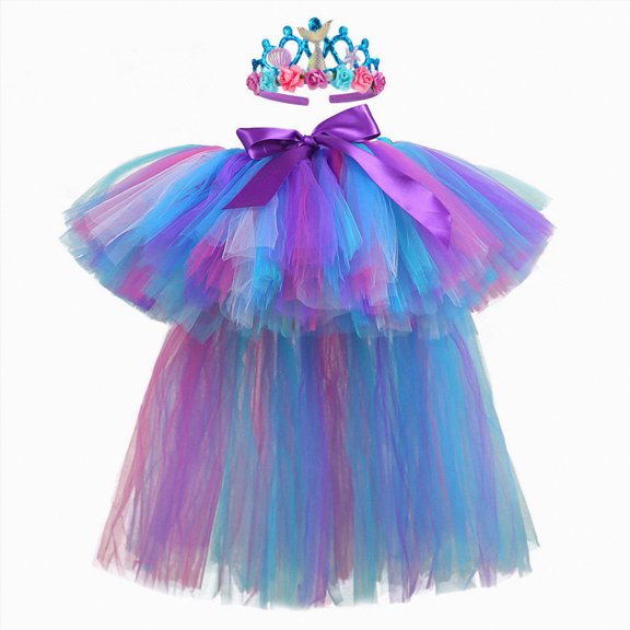 Godom Girls Sequin Tutu Dress 1T-8T Layered Mesh Elastic Waist Skirt Party Birthday Cake Outfit,Purple