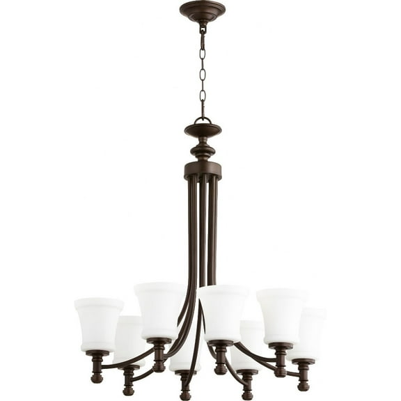 6122-8-86-Quorum Lighting-Rossington - 8 Light Chandelier in Quorum Home Collection style - 27 inches wide by 29 inches high   Oiled Bronze Finish
