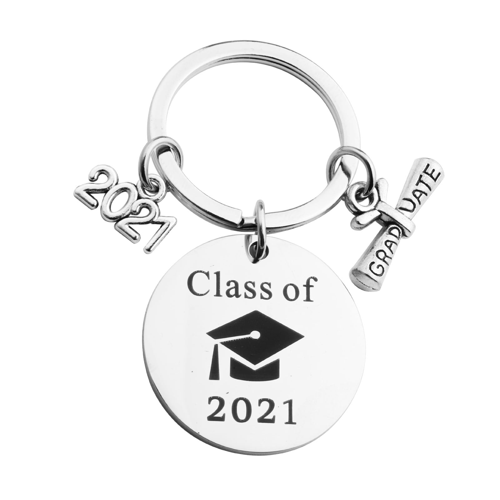 2019 Graduation Keychain Stainless Steel Key Ring College Graduation Beauty Gift 