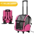 thumbnail image 3 of KOPEKS Pet Dog Travel Carrier Backpack Deluxe with Wheels Approved by Most Airlines - Heather Pink, 3 of 9