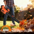 thumbnail image 5 of HOTREE Cordless Leaf Blower 600CFM 170MPH, 6 Speed Electric Leaf Blower with 2×2.0Ah Batteries for Lawn, Patio, Yard and Dust Cleaning, 5 of 7