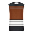 thumbnail image 5 of Stamzod Mens Workout Tank Tops Sleeveless Striped Muscle Gym T Shirts Casual Summer Beach Tee Brown L, 5 of 5